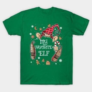 Cute My Favorite Elf Christmas Costume T-Shirt